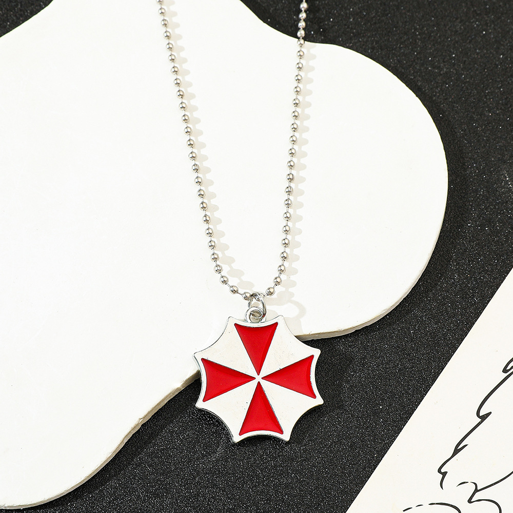 Vintage Necklace - Colar com Pingente de Guarda-Chuva Vermelho