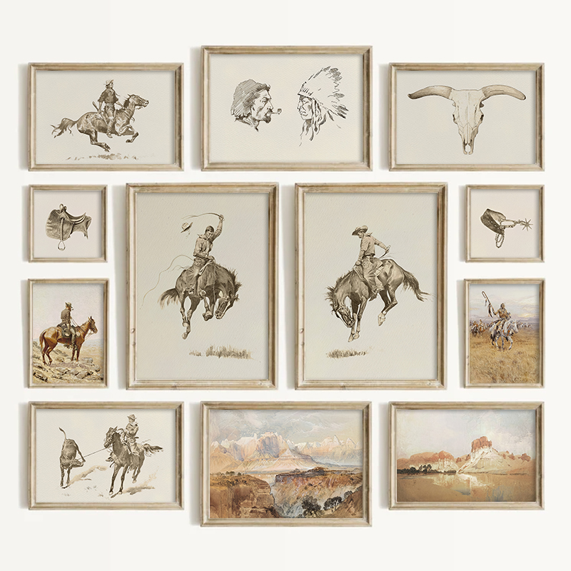 Vintage Toys Collection - Arte de Parede Estilo Faroeste: Conjunto