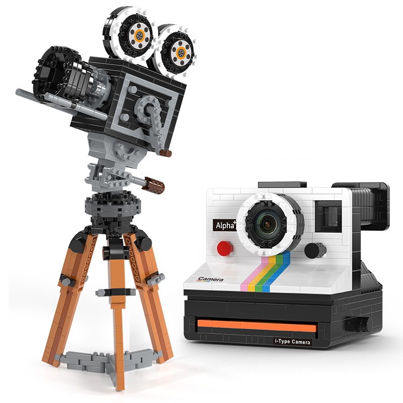 Collectible Vintage Cameras - 802 pçs mini bloco de construção