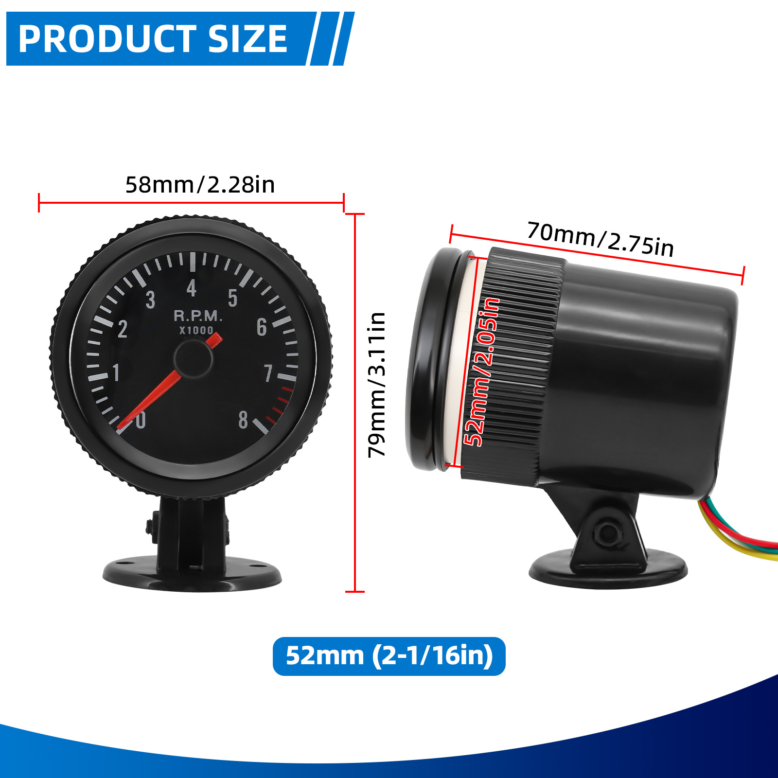 Tacômetro de 2 polegadas (52mm - Analog Meter Gauge avaliação e preço