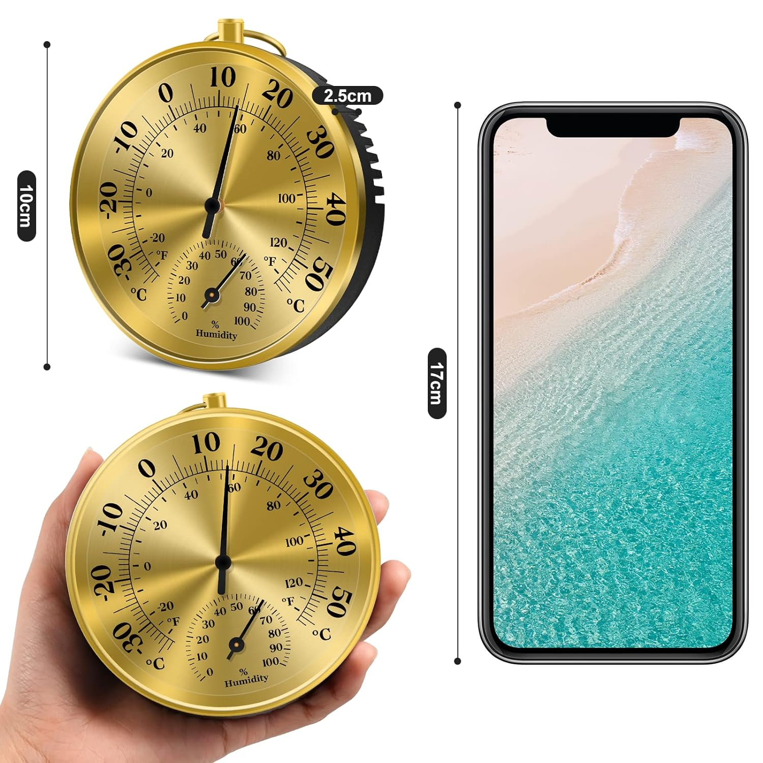 Termômetro de parede 10cm, hig - Analog Meter Gauge avaliação e preço
